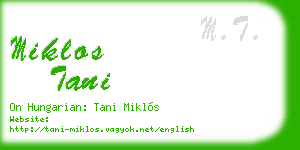 miklos tani business card