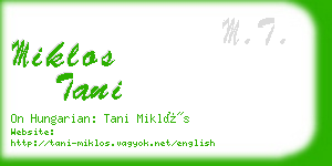 miklos tani business card